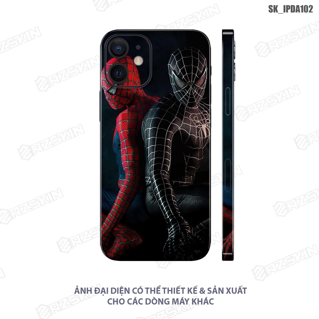 Miếng Dán Skin IPhone Hình Người Nhện Red & Black |SK_IPDA102| Chất Liệu 3M Chính Hãng, Hình In Sắc Nét, Chống Xước Máy