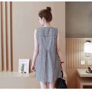 Váy Bầu Kẻ Caro Sát Nách ( kèm ảnh thật )