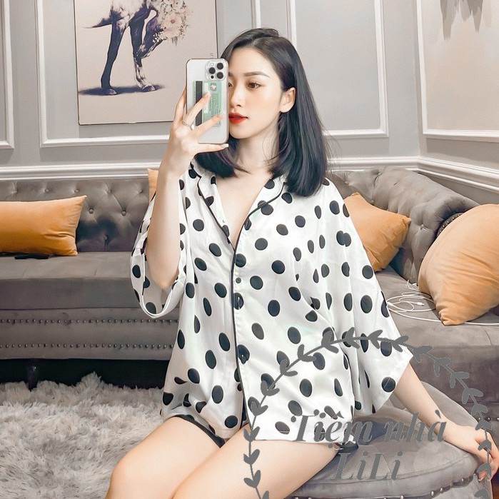 Tổng hợp Đồ bộ nữ pijama mặc nhà quần dài, đùi tay lửng cánh dơi chất liệu Mango freesize | BigBuy360 - bigbuy360.vn