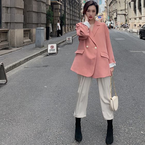 Áo khoác blazer màu hồng size lớn mẫu 2021 phong cách Hàn Quốc thời trang xuân thu dành cho nữ Áo Blazer | BigBuy360 - bigbuy360.vn