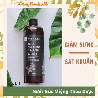 Nước Súc Miệng Thảo Dược - Giảm Hôi Miệng -  Chảy Máu Chân Răng, Sưng Lợi VIETKET 500ML- xabongthaoduocbb