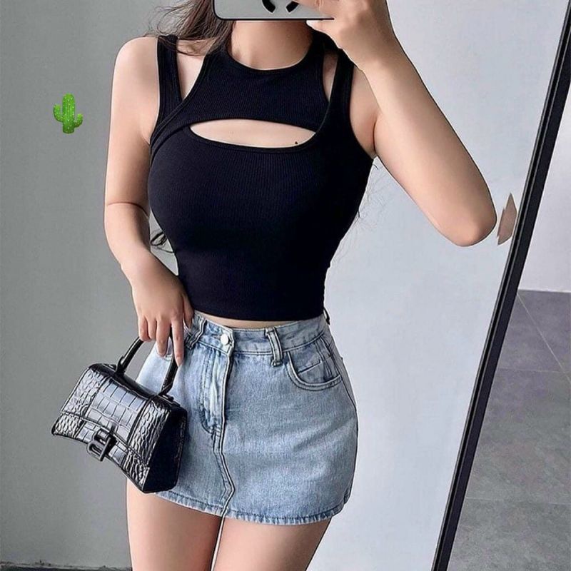 Áo thun nữ phối 2 lớp cao cấp PC