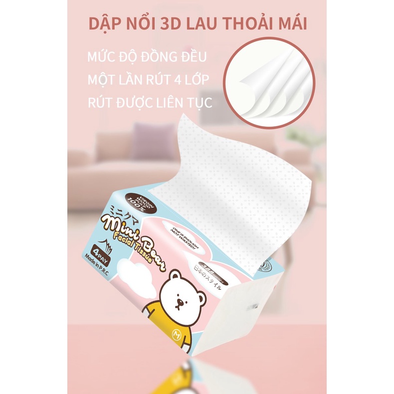 Khăn giấy rút Minibear thương hiệu của Nhật Bản