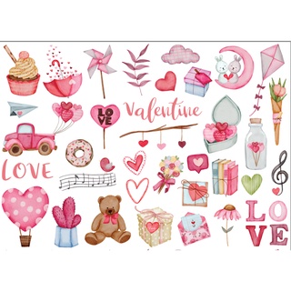 Sticker Die Cut chủ đề cưới, du lịch, động vật dễ thương, sticker giáng sinh trang trí scarpbook, hộp quà tặng