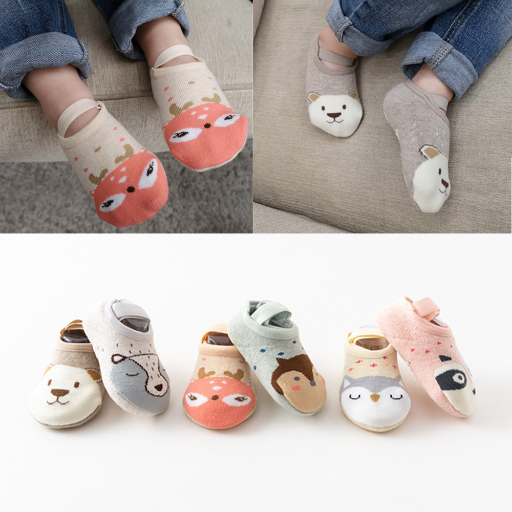 Vớ Cotton Mềm Mại Ấm Áp Chống Trượt Nhiều Màu Sắc Cho Bé Sơ Sinh