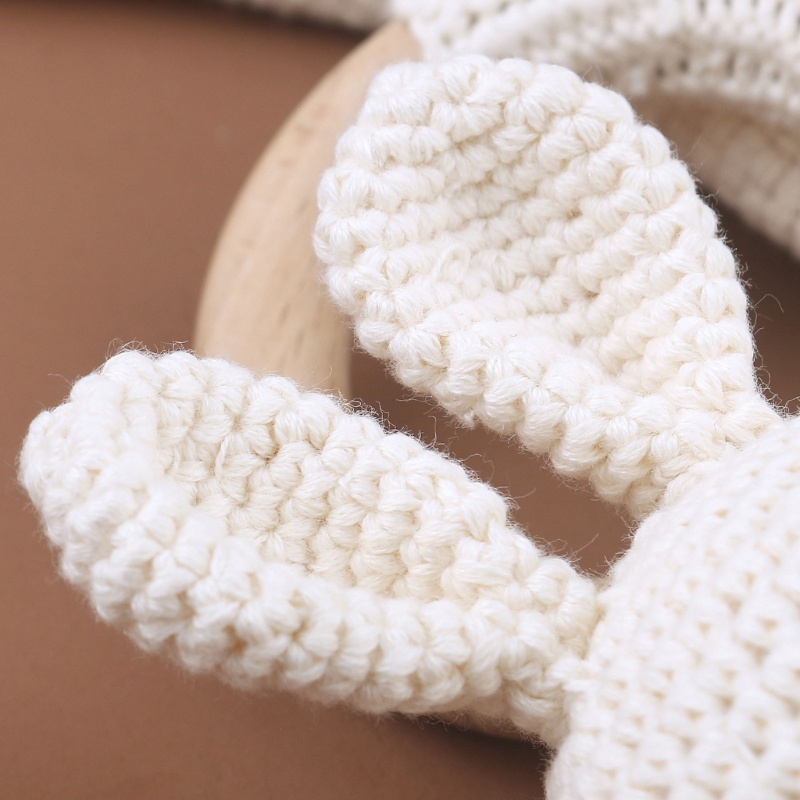 Đồ Chơi Treo Chất Liệu Không BPA Màu Sắc Tự Nhiên In Họa Tiết Hoạt Hình Chú Thỏ Dễ Thương Cho Bé Sơ Sinh