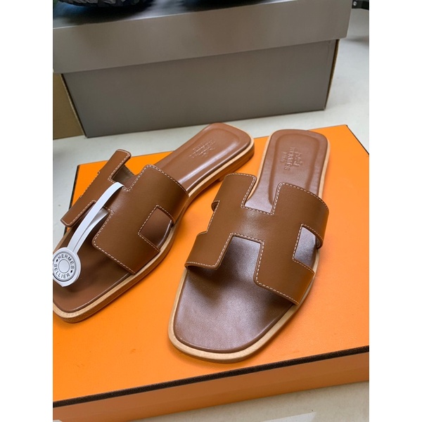 Dép lê hm nâu bò