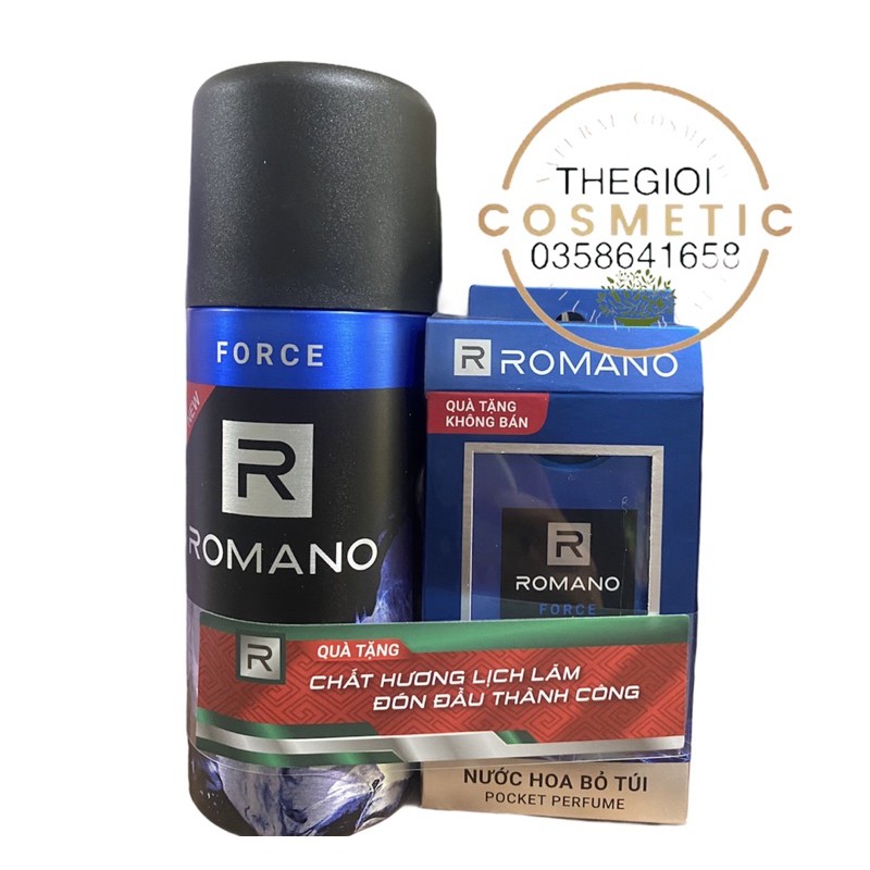 XỊT KHỬ MÙI TOÀN THÂN"ROMANO FORCE"TẶNG NƯỚC HOA BỎ TÚI CAO CẤP 18ML!