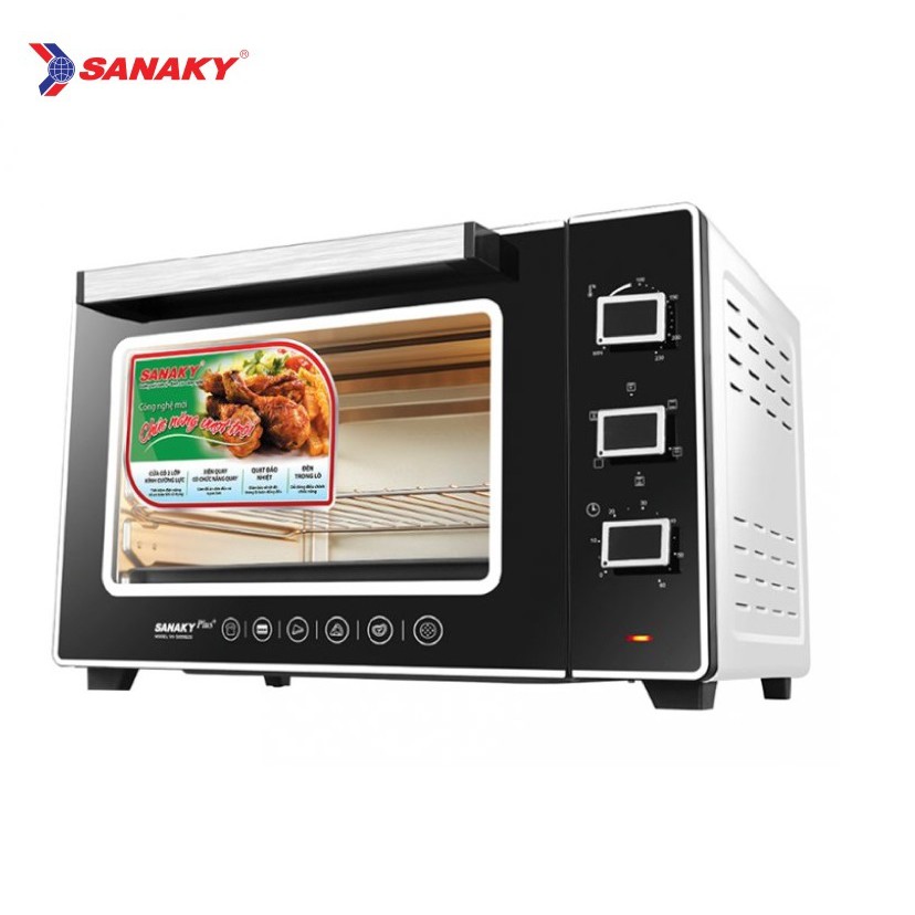 [Mã ELMALL300 giảm 7% đơn 500K] Lò nướng Sanaky VH-5099N2D Dung tích: 50 Lít Công suất: 2000W ( Có Nướng Đối Lưu )