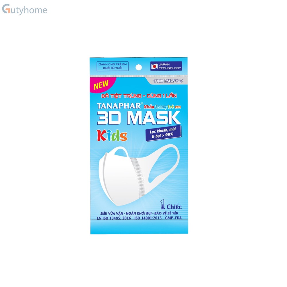 Khẩu trang 3D mask Tanaphar ( gói 01 chiếc) không đau tai, thiết kế ôm sát mặt