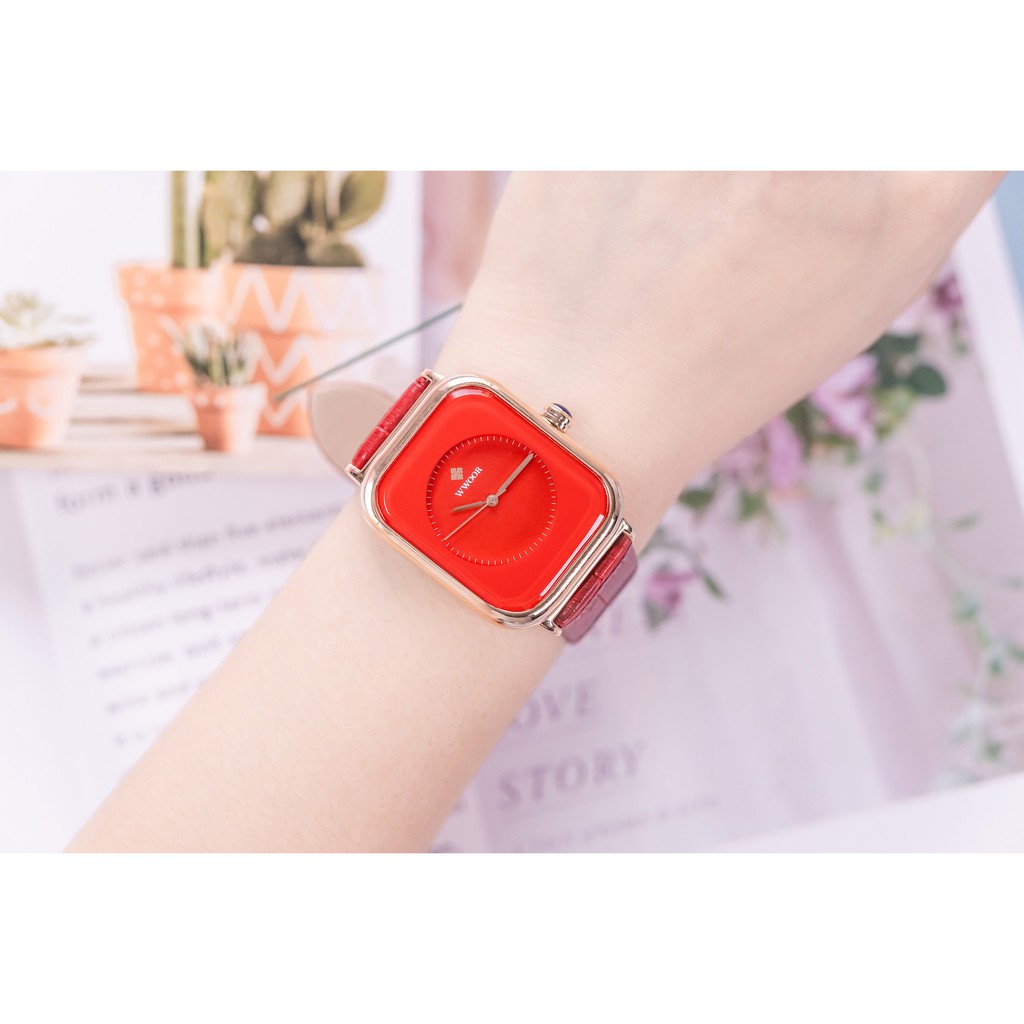 WWOOR  Đồng hồ dây da chống thấm nước thời trang nữ  8873P