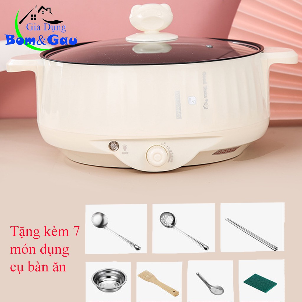 [TẶNG 7 MÓN NHÀ BẾP]Bếp Điện, Nồi Lẩu Điện Mini Đa Năng Chống Dính Cao Cấp, Làm Nóng Nhanh, Bảo Hành 6 Tháng BLAR01