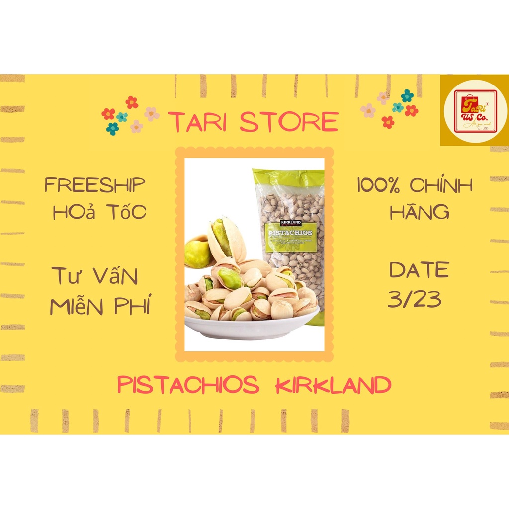 Date 30.3.23 - Hạt Dẻ Cười Kirkland Của Mỹ gói 1,36kg Pistachios KIRKLAND