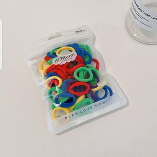Set 100 dây cột tóc trơn nhiều màu cho bé