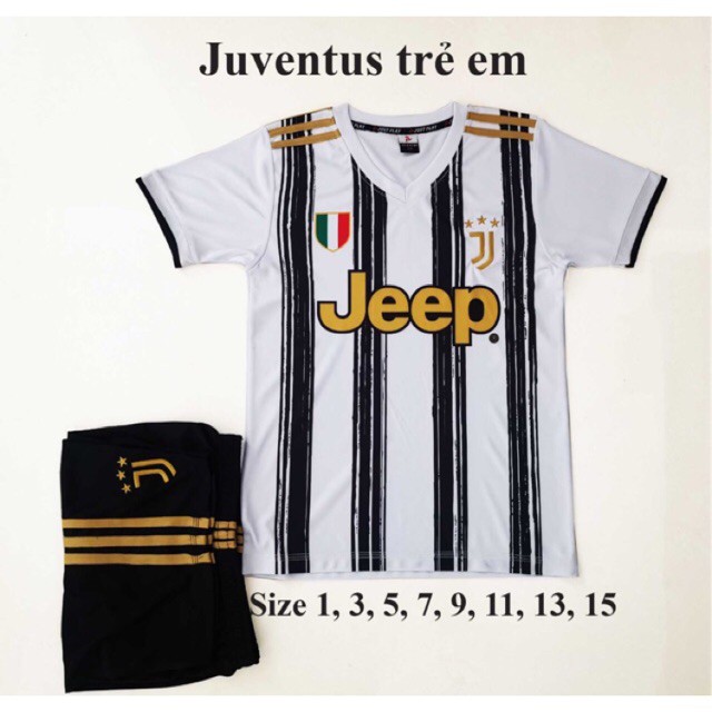 Đồ đá banh Juventus trẻ em size 7, 9,11,13 ( hình tại shop)