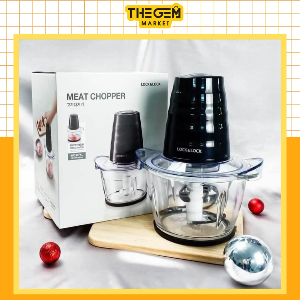 [Hàng Mới] Máy xay thịt cối thủy tinh Lock&amp;Lock Meat Chopper 1L EJM156BLK bảo hành 12 tháng