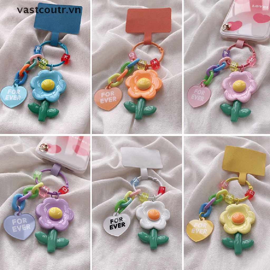 Móc Khóa Điện Thoại Hình Hoa 3D Chống Thất Lạc