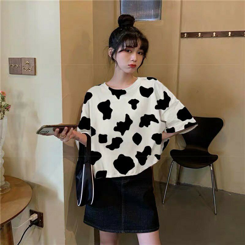 Áo Croptop Bò Sữa dáng rộng hottrend