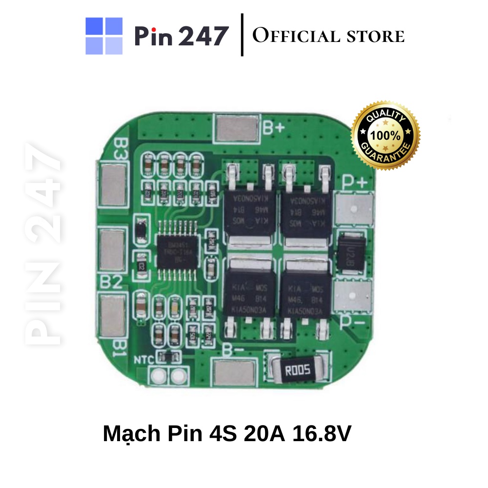 Mạch 4S bảo vệ pin Li-Ion 4S 14.8V / 16.8V 20A pin 18650 KATO-001 Pin247