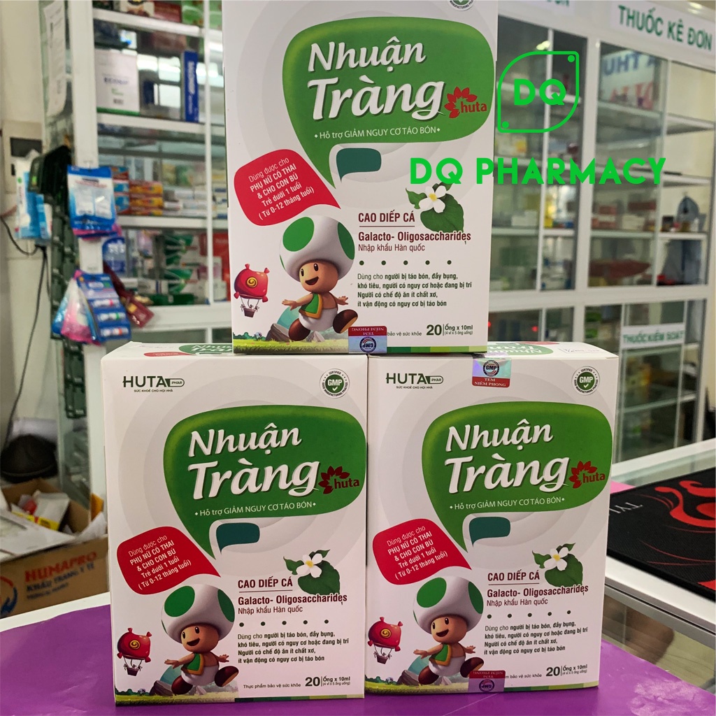 Nhuận tràng Huta, bổ sung chất xơ cho người táo bón, đầy bụng, khó tiêu hộp 20 ống 10ml