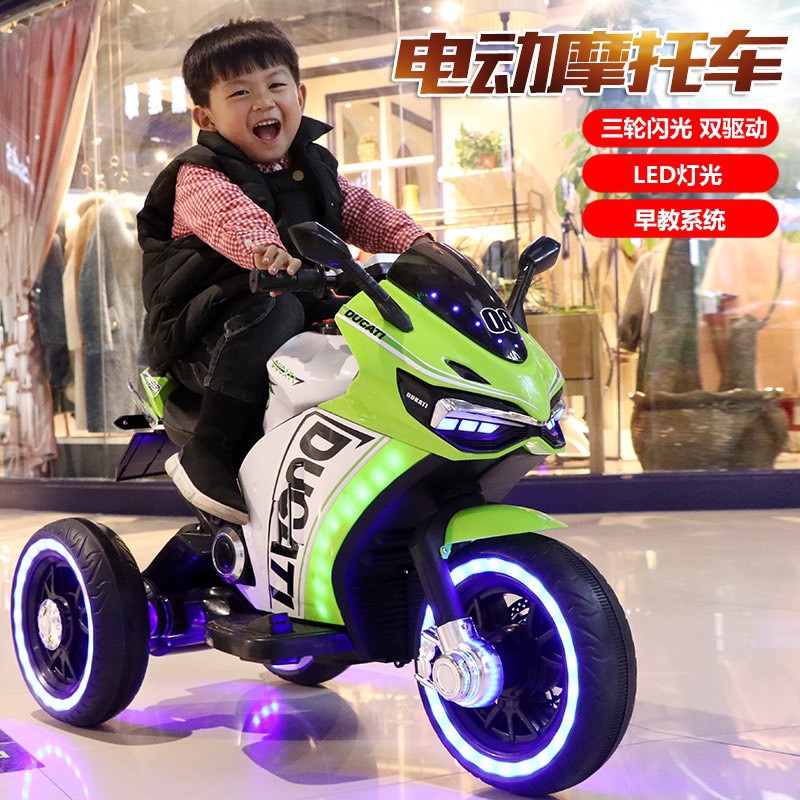 Xe máy điện 3 bánh DUCATI 6188 moto đạp ga cho bé 2 động cơ (Đỏ-Đen-Xanh dương-Xanh lá-Cam)