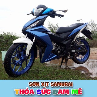 chai sơn 1147 màu xanh nước biển samurai sơn chuyên dụng cho xe máy