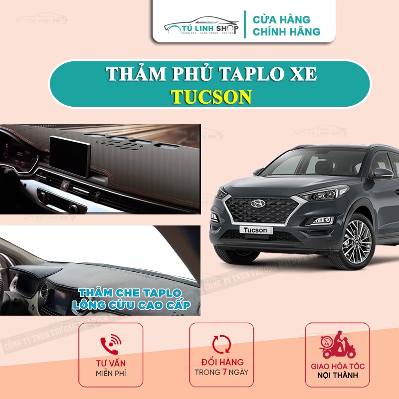 Thảm taplo TUCSON bằng lông Cừu 3 lớp hoặc Da Cacbon