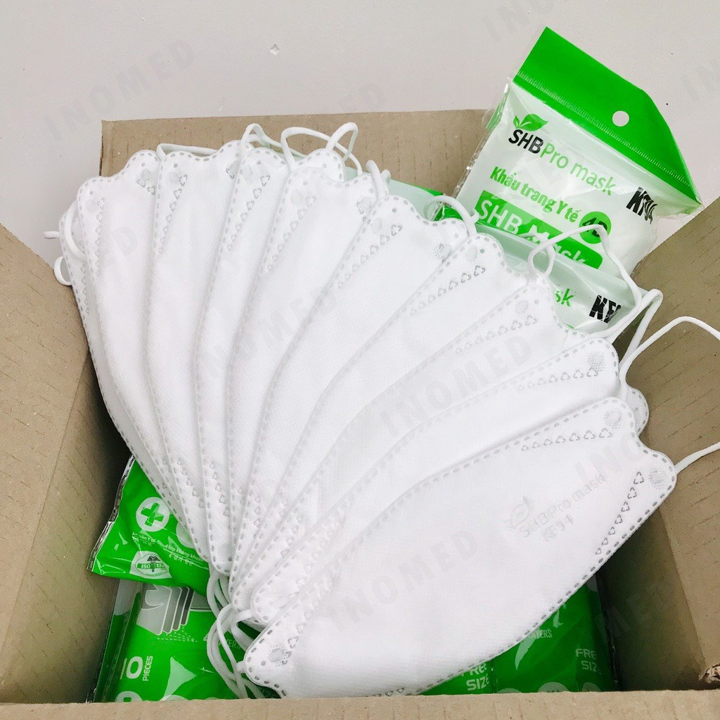 Khẩu trang y tế 4D - SHB Pro Mask KF94 [Túi 10 cái màu trắng]