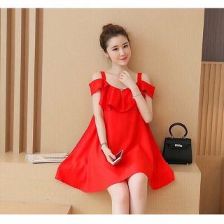 Đầm bầu trễ vai trẻ trung