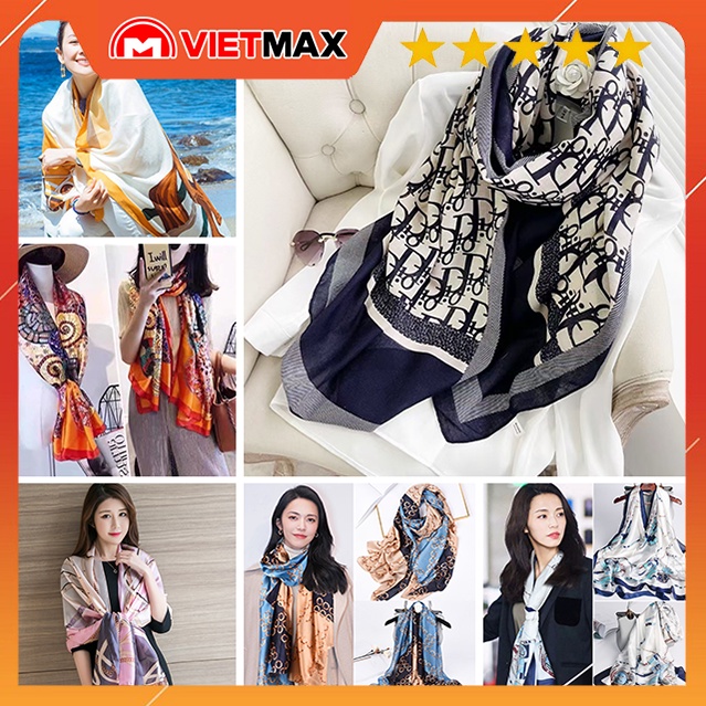 Khăn Lụa Satin 90x190 Cm Bản To Giúp Che Nắng Mùa Hè, Giữa Ấm Mùa Đông Tiện Lợi
