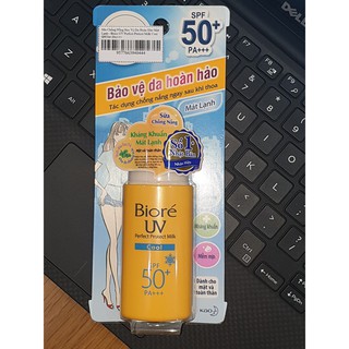 Sữa Chống Nắng Bảo Vệ Da Hoàn Hảo Mát Lạnh - Biore UV Perfect Protect Milk Cool SPF50+/PA+++