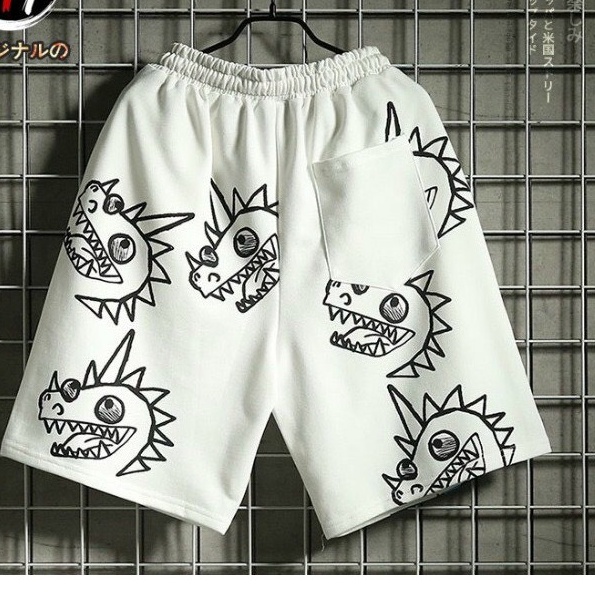 Quần short poly in hình khủng long co giãn 4 chiều mềm mịn