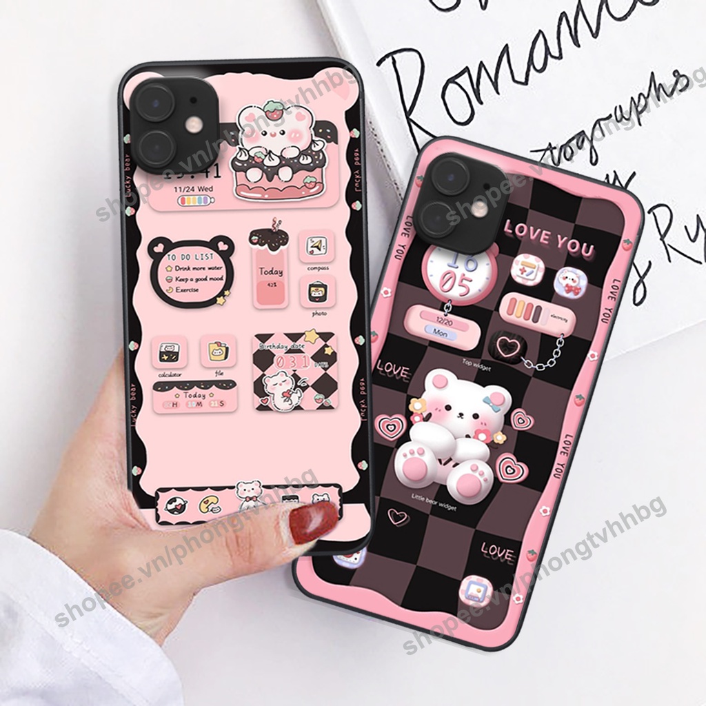 Ốp lưng Iphone 11-IPHONE 11 PRO-IPHONE 11 PRO MAX gấu,thỏ trắng , đồng hồ dễ thương cute cực đẹp
