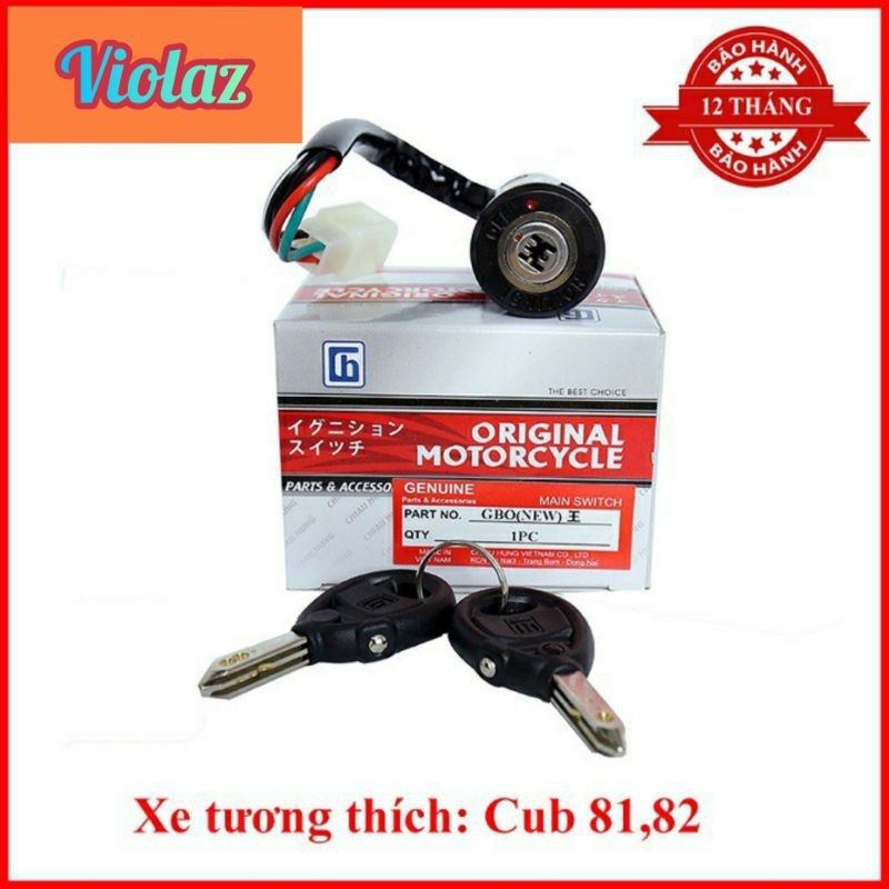 ổ khóa 6 cạnh Cub 81 82 84 86 DD DH 67 WIN (cụm Châu Hưng cho xe máy Honda,  Chiau Hung