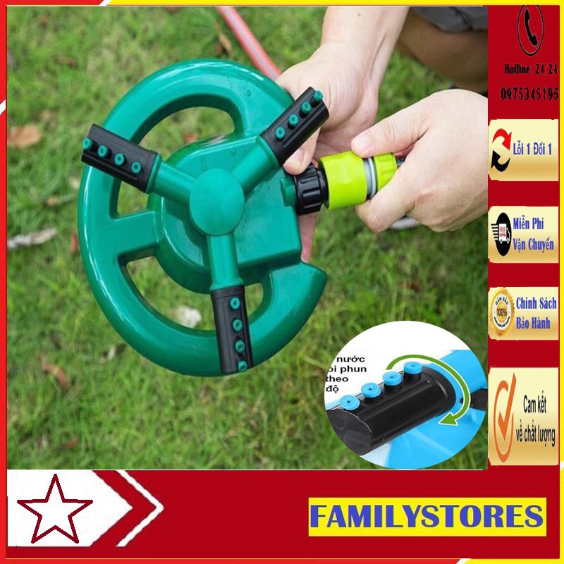 Vòi tưới cây phun nước tự động thông minh xoay tròn 360 độ tưới cỏ, phun mưa làm mát mái tôn,mát sân-tiết kiệm nước