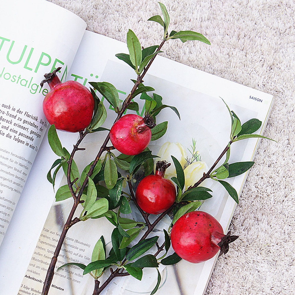 Epoch Nhánh 2 Nhánh Hoa Lựu Giả Nhiều Màu Dùng Trang Trí Nhà Cửa / Tiệc Tùng