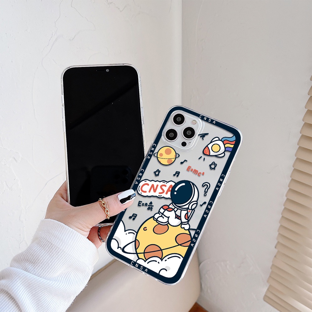 Ốp Điện Thoại Tpu Mềm Chống Sốc In Hình Phi Hành Gia Cho iPhone 11 12 13 pro max XS X XR XSMax 7 8 6 6s plus 5 4 SE 2020