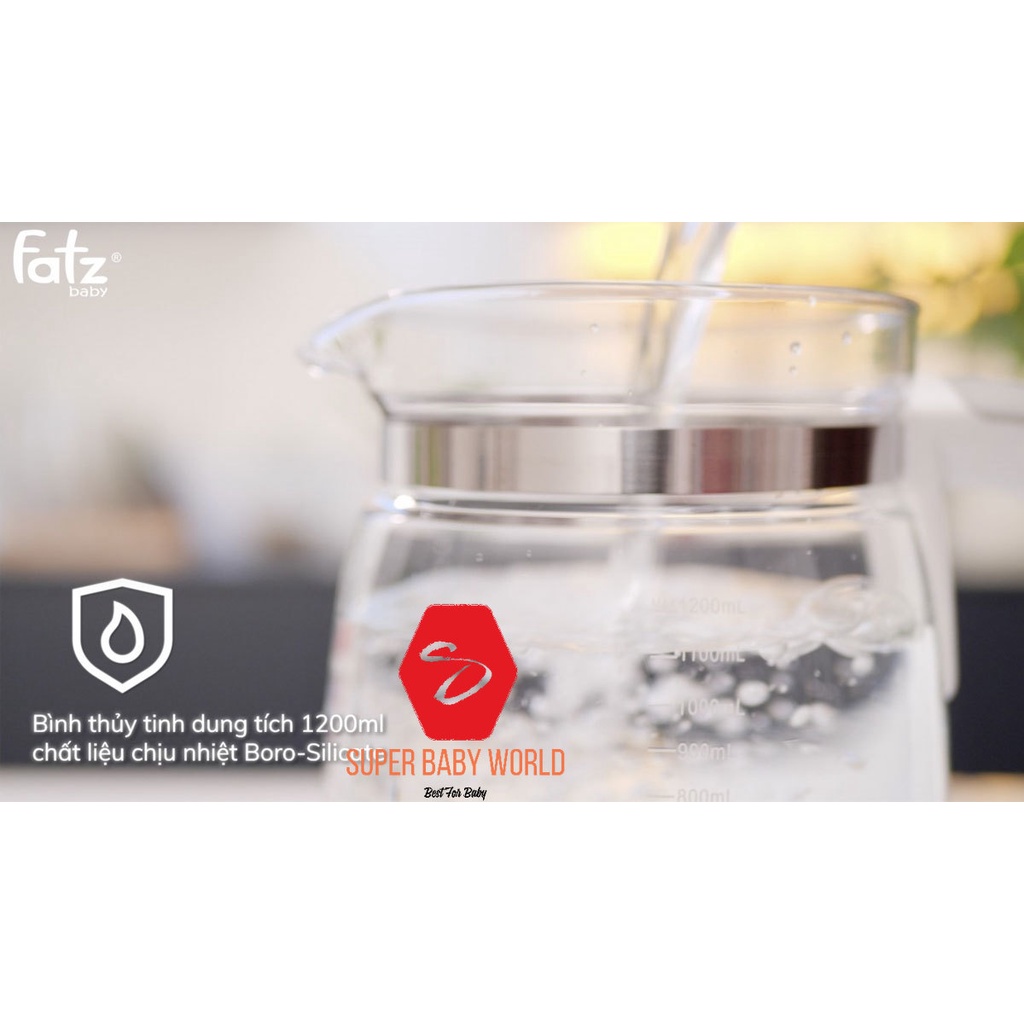 Bình thuỷ tinh thay thế máy đun nước và hâm nước pha sữa Fatz Baby Quick 1200ml
