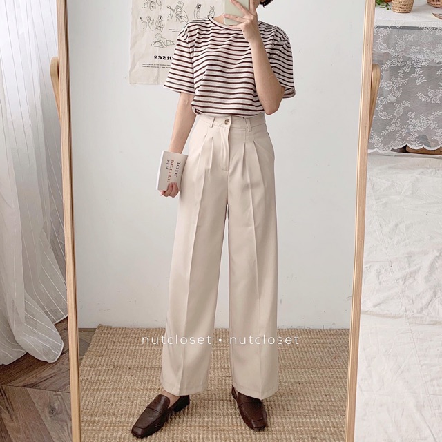 Quần ống rộng cài cúc (606) _Q0094