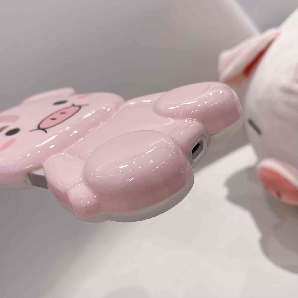 Ốp Điện Thoại Hình Gấu / Heo Hồng 3D Cho IPhone14Pro Max IPhone 12 Pro Max