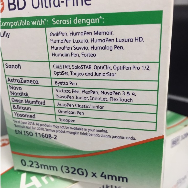 Đầu kim tiêm Insulin BD 4mm, chuyên dùng cho các bút tiêm Insulin. Hàng chính hãng.