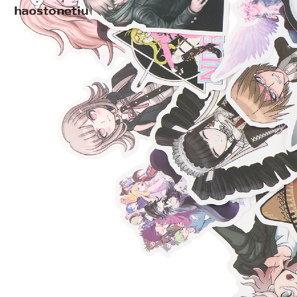 Bộ 50 Miếng Dán PVC Chống Thấm Nước Họa Tiết Anime Danganronpa Trang Trí Vali Laptop Ván Trượt