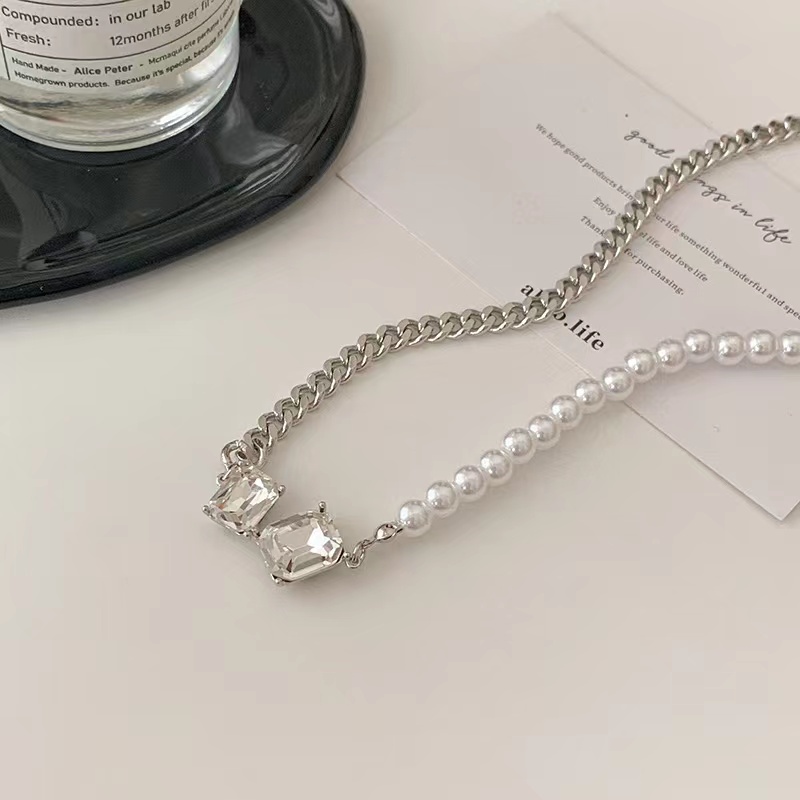 Dây Chuyền Ngọc Trai Bằng Thép Titan Không Phai Thời Trang Cá Tính Cho Nữ