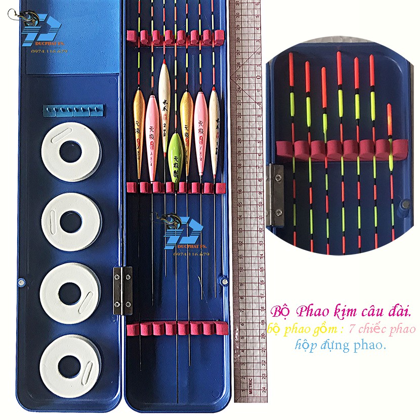 BỘ HỘP PHAO KIM CÂU ĐÀI, CÂU CÁ, NHIỀU MÀU ! ( 6 phao ngày + 1 phao đêm)