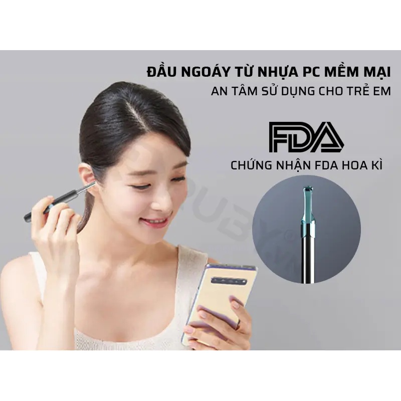 Dụng cụ lấy ráy tai Xiaomi Bebird R1 - Lấy ráy tai có camera giảm nguy cơ thủng màng nhĩ, vệ sinh sạch lỗ tai