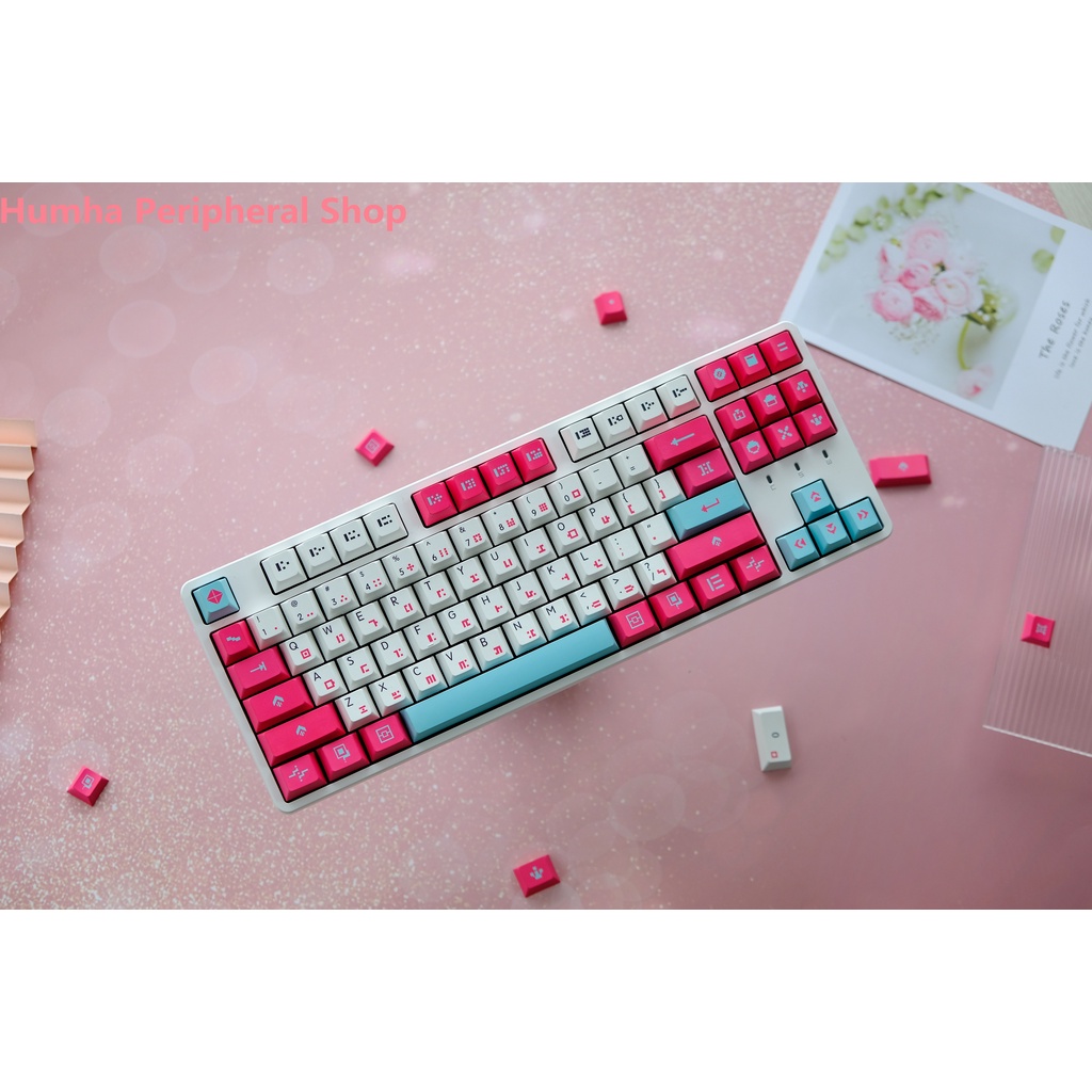 Humha Nắp Phím Cơ Chất Liệu PBT Nhuộm Màu Cherry profile Cá Tính
