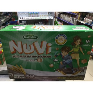 Thùng Sữa nuvi lúa mạch thạch ca cao 170ml*12 lốc