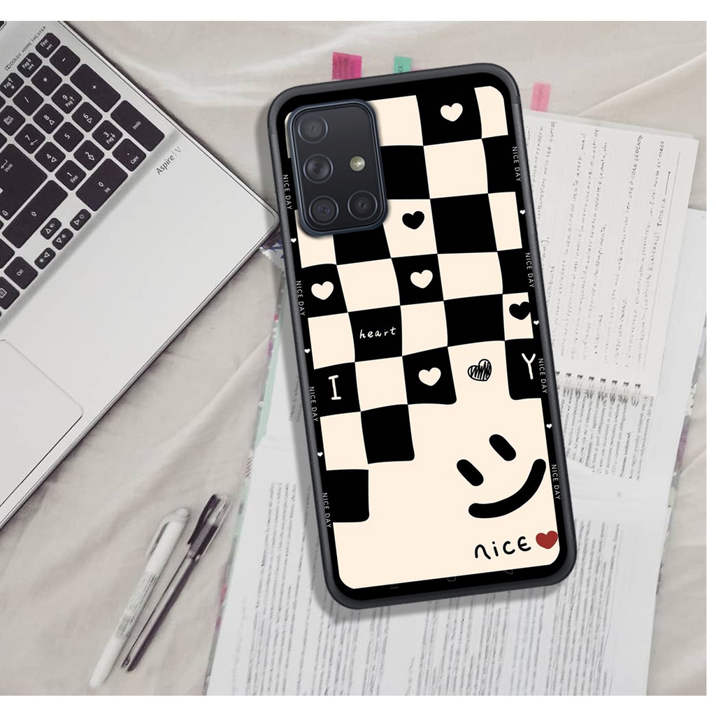 Ốp Lưng Samsung A31 - A51 - A71 - M51  , In Hình &quot;Black Heart&quot; Phong Cách Đẹp.