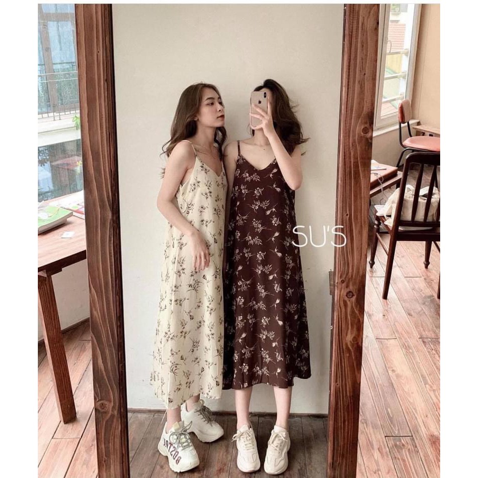 Đầm Maxi, Đầm Hoa Nhí Hai Dây Dáng Suông Hoa Nhí Chất Vải Cotton | BigBuy360 - bigbuy360.vn