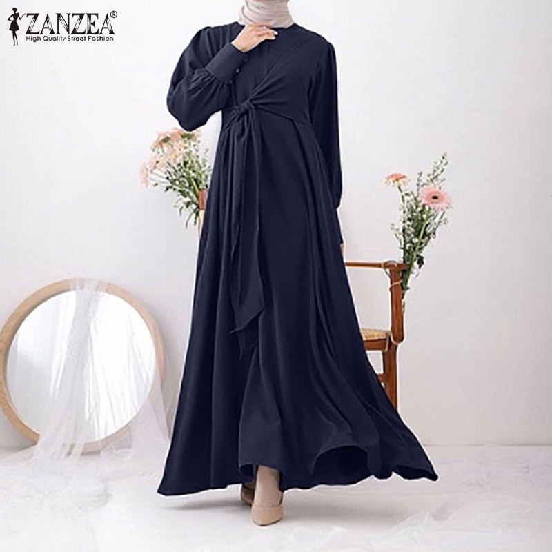 Đầm maxi Zanzea dài tay form rộng phong cách thanh lịch dành cho nữ